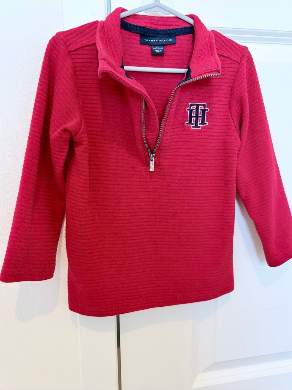 Tommy Hilfiger Kids Hot Pink Half-Zip Pullover Sweatshirt